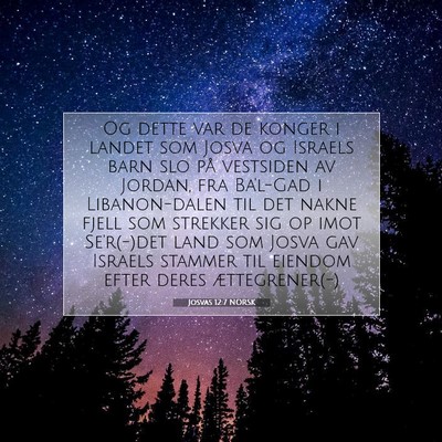 Picture 07 - Josvas 12:7 NORSK - Og dette var de konger i landet som Josva og - Bible Verse Picture