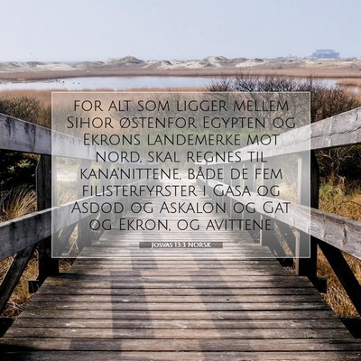 Picture 07 - Josvas 13:3 NORSK - for alt som ligger mellem Sihor østenfor Egypten - Bible Verse Picture