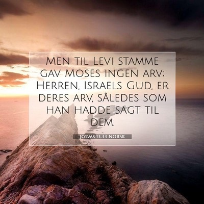 Picture 07 - Josvas 13:33 NORSK - Men til Levi stamme gav Moses ingen arv; Herren, - Bible Verse Picture