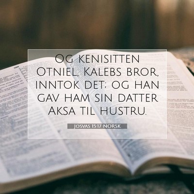 Picture 07 - Josvas 15:17 NORSK - Og kenisitten Otniel, Kalebs bror, inntok det; og - Bible Verse Picture