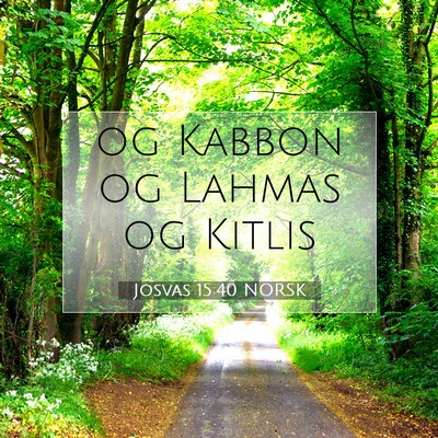 Picture 07 - Josvas 15:40 NORSK - og Kabbon og Lahmas og - Bible Verse Picture