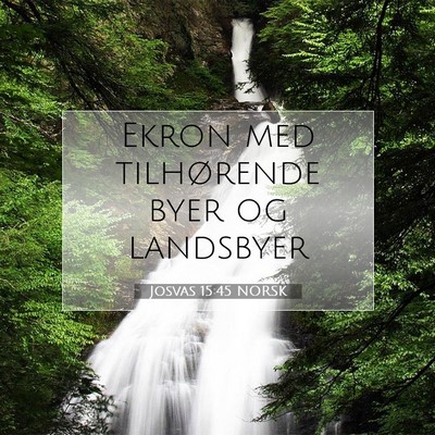 Picture 07 - Josvas 15:45 NORSK - Ekron med tilhørende byer og - Bible Verse Picture