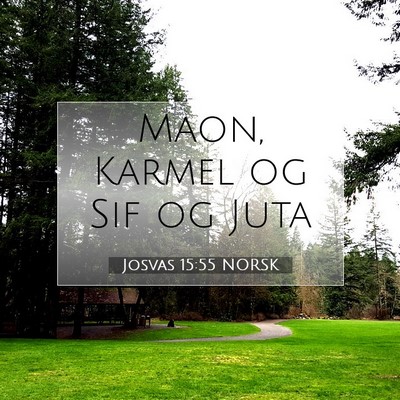 Picture 07 - Josvas 15:55 NORSK - Maon, Karmel og Sif og - Bible Verse Picture