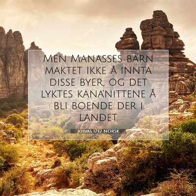 Picture 07 - Josvas 17:12 NORSK - Men Manasses barn maktet ikke å innta disse - Bible Verse Picture