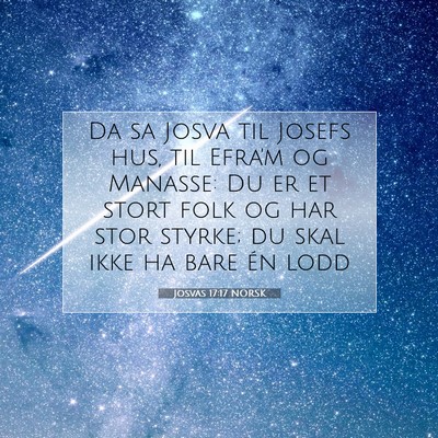 Picture 07 - Josvas 17:17 NORSK - Da sa Josva til Josefs hus, til Efra'm og - Bible Verse Picture