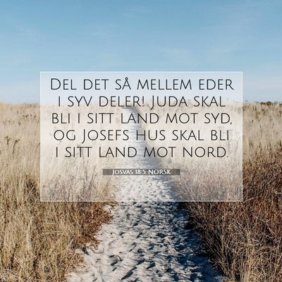 Picture 07 - Josvas 18:5 NORSK - Del det så mellem eder i syv deler! Juda skal - Bible Verse Picture