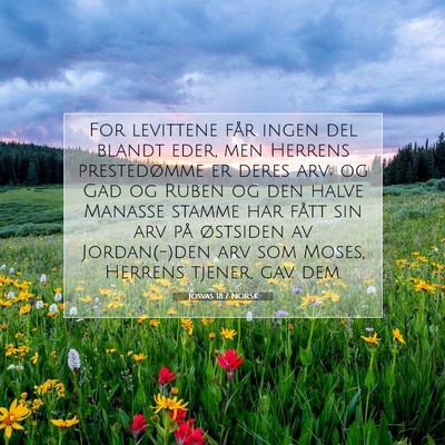 Picture 07 - Josvas 18:7 NORSK - For levittene får ingen del blandt eder, men - Bible Verse Picture
