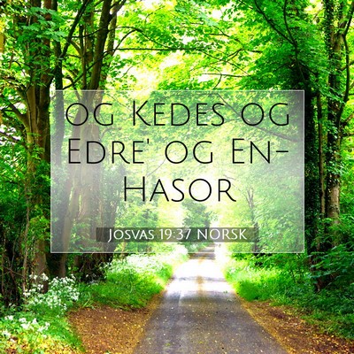 Picture 07 - Josvas 19:37 NORSK - og Kedes og Edre' og - Bible Verse Picture