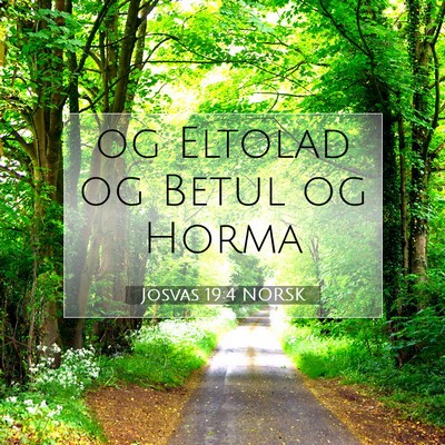 Picture 07 - Josvas 19:4 NORSK - og Eltolad og Betul og - Bible Verse Picture