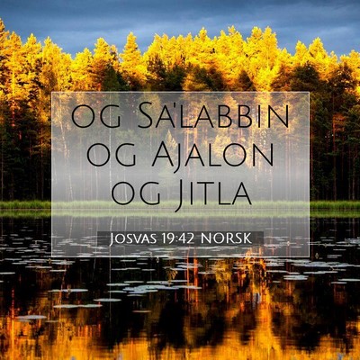 Picture 07 - Josvas 19:42 NORSK - og Sa'labbin og Ajalon og - Bible Verse Picture