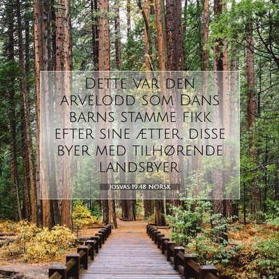 Picture 07 - Josvas 19:48 NORSK - Dette var den arvelodd som Dans barns stamme fikk - Bible Verse Picture