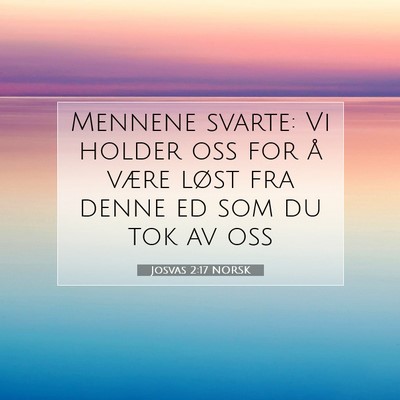 Picture 07 - Josvas 2:17 NORSK - Mennene svarte: Vi holder oss for å være løst - Bible Verse Picture