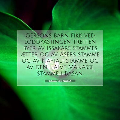 Picture 07 - Josvas 21:6 NORSK - Gersons barn fikk ved loddkastingen tretten byer - Bible Verse Picture