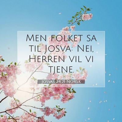 Picture 07 - Josvas 24:21 NORSK - Men folket sa til Josva: Nei, Herren vil vi - Bible Verse Picture