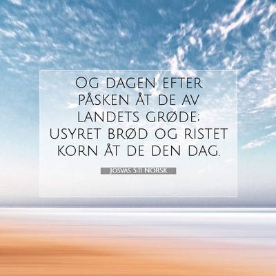 Picture 07 - Josvas 5:11 NORSK - Og dagen efter påsken åt de av landets grøde; - Bible Verse Picture
