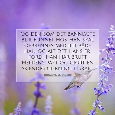 Picture 07 - Josvas 7:15 NORSK - Og den som det bannlyste blir funnet hos, han - Bible Verse Picture
