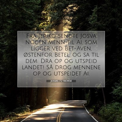 Picture 07 - Josvas 7:2 NORSK - Fra Jeriko sendte Josva nogen menn til Ai, som - Bible Verse Picture