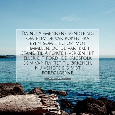 Picture 07 - Josvas 8:20 NORSK - Da nu Ai-mennene vendte sig om, blev de var - Bible Verse Picture