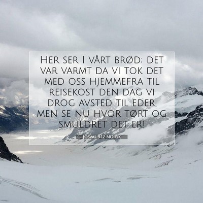 Picture 07 - Josvas 9:12 NORSK - Her ser I vårt brød; det var varmt da vi tok - Bible Verse Picture