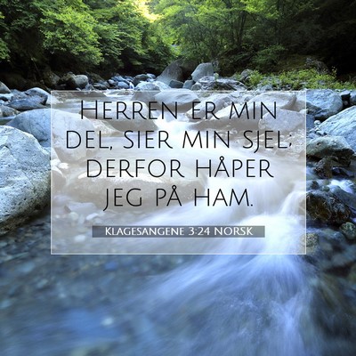 Picture 07 - Klagesangene 3:24 NORSK - Herren er min del, sier min sjel; derfor håper - Bible Verse Picture
