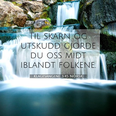 Picture 07 - Klagesangene 3:45 NORSK - Til skarn og utskudd gjorde du oss midt iblandt - Bible Verse Picture