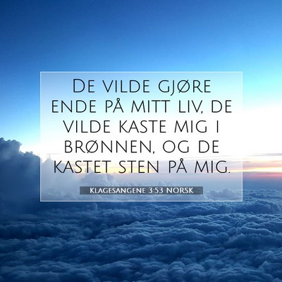 Picture 07 - Klagesangene 3:53 NORSK - De vilde gjøre ende på mitt liv, de vilde kaste - Bible Verse Picture