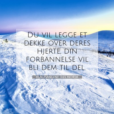 Picture 07 - Klagesangene 3:65 NORSK - Du vil legge et dekke over deres hjerte, din - Bible Verse Picture