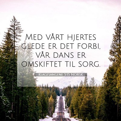 Picture 07 - Klagesangene 5:15 NORSK - Med vårt hjertes glede er det forbi, vår dans - Bible Verse Picture