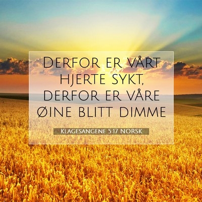 Picture 07 - Klagesangene 5:17 NORSK - Derfor er vårt hjerte sykt, derfor er våre - Bible Verse Picture
