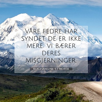 Picture 07 - Klagesangene 5:7 NORSK - Våre fedre har syndet, de er ikke mere; vi - Bible Verse Picture