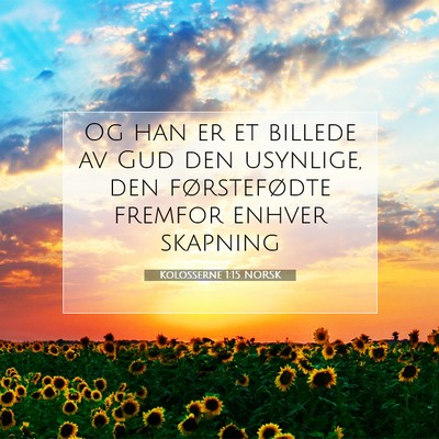 Picture 07 - Kolosserne 1:15 NORSK - Og han er et billede av Gud den usynlige, den - Bible Verse Picture