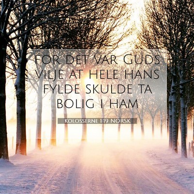 Picture 07 - Kolosserne 1:19 NORSK - for det var Guds vilje at hele hans fylde skulde - Bible Verse Picture