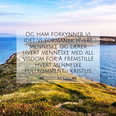 Picture 07 - Kolosserne 1:28 NORSK - Og ham forkynner vi, idet vi formaner hvert - Bible Verse Picture