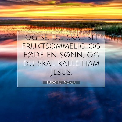Picture 07 - Lukas 1:31 NORSK - og se, du skal bli fruktsommelig og føde en - Bible Verse Picture