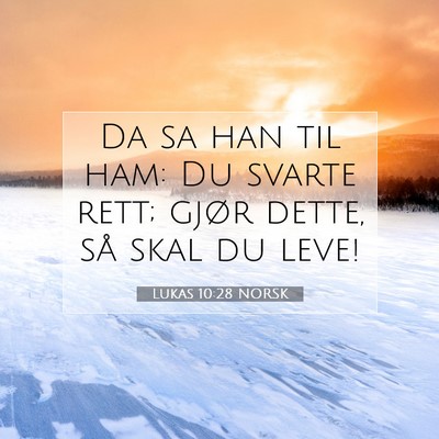 Picture 07 - Lukas 10:28 NORSK - Da sa han til ham: Du svarte rett; gjør dette, - Bible Verse Picture