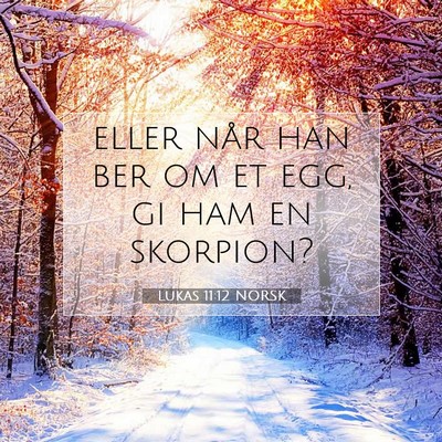 Picture 07 - Lukas 11:12 NORSK - eller når han ber om et egg, gi ham en - Bible Verse Picture
