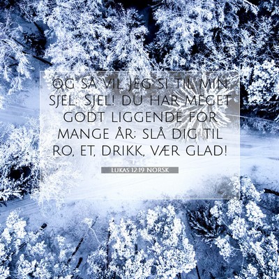 Picture 07 - Lukas 12:19 NORSK - og så vil jeg si til min sjel: Sjel! du har - Bible Verse Picture