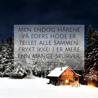 Picture 07 - Lukas 12:7 NORSK - Men endog hårene på eders hode er tellet alle - Bible Verse Picture