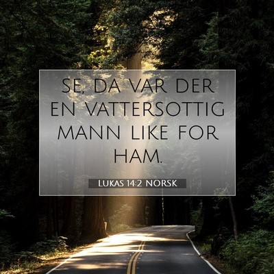 Picture 07 - Lukas 14:2 NORSK - se, da var der en vattersottig mann like for - Bible Verse Picture