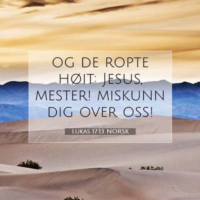 Picture 07 - Lukas 17:13 NORSK - og de ropte høit: Jesus, mester! miskunn dig - Bible Verse Picture