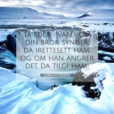 Picture 07 - Lukas 17:3 NORSK - Ta eder i vare! Om din bror synder, da irettesett - Bible Verse Picture