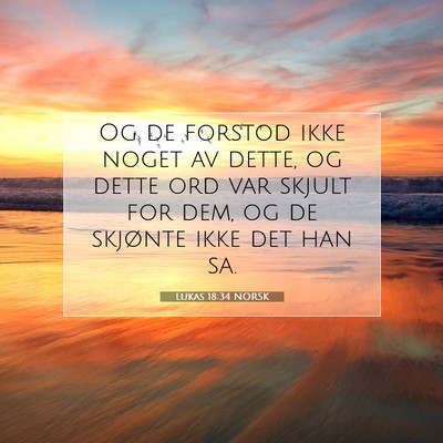 Picture 07 - Lukas 18:34 NORSK - Og de forstod ikke noget av dette, og dette ord - Bible Verse Picture
