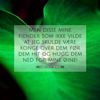 Picture 07 - Lukas 19:27 NORSK - Men disse mine fiender som ikke vilde at jeg - Bible Verse Picture