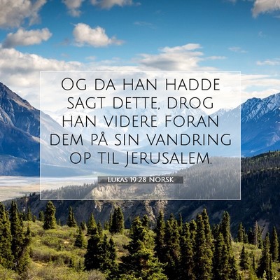 Picture 07 - Lukas 19:28 NORSK - Og da han hadde sagt dette, drog han videre foran - Bible Verse Picture