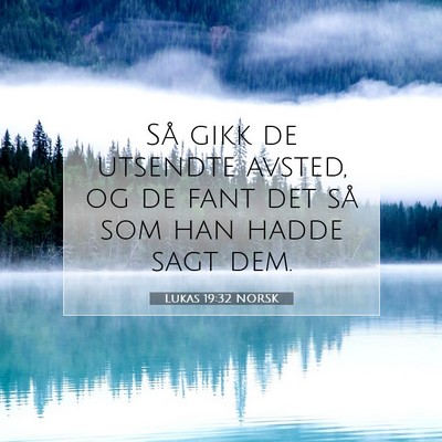 Picture 07 - Lukas 19:32 NORSK - Så gikk de utsendte avsted, og de fant det så - Bible Verse Picture