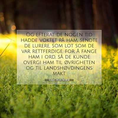 Picture 07 - Lukas 20:20 NORSK - Og efterat de nogen tid hadde voktet på ham, - Bible Verse Picture