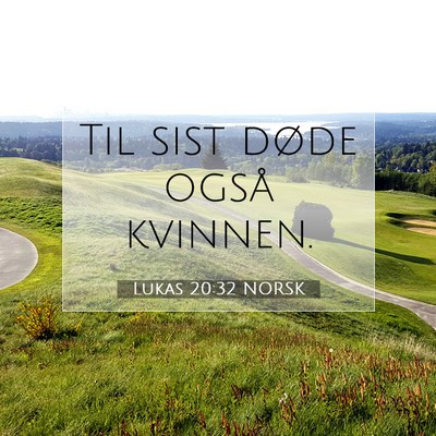 Picture 07 - Lukas 20:32 NORSK - Til sist døde også - Bible Verse Picture