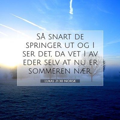 Picture 07 - Lukas 21:30 NORSK - Så snart de springer ut og I ser det, da vet I - Bible Verse Picture