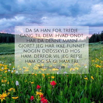 Picture 07 - Lukas 23:22 NORSK - Da sa han for tredje gang til dem: Hvad ondt har - Bible Verse Picture