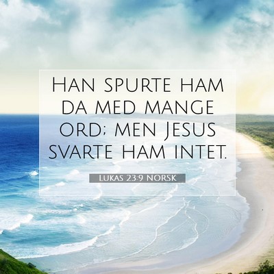 Picture 07 - Lukas 23:9 NORSK - Han spurte ham da med mange ord; men Jesus svarte - Bible Verse Picture